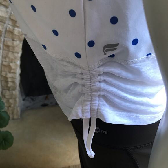 Fabletics Polka Dot Ryan Midi Sports Bra Top Ruched Sides Women's Size Medium - Picture 7 of 8